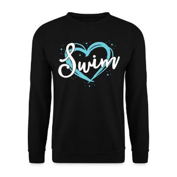 Amour Natation Maillot Équipe de Natation Heart Lover Blue - Sweat-shirt Unisexe - noir - Devant - Alina (178cm) & Michal (187cm)