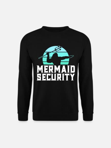 Meerjungfrau Security Shirt Herren Jungen Schwimmer Poseidon - Unisex Pullover - Schwarz