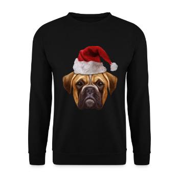 Boxer-hässliches Weihnachtshundeweihnachtsmütze-Weihnachtsgeschenk - Unisex Pullover - Schwarz - Vorne - Alina (178cm) & Michal (187cm)