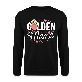 Golden Retriever Mama Gift Heart Lover Mom Mother - Unisex Sweatshirt - black - Front - Alina (178cm) & Michal (187cm)