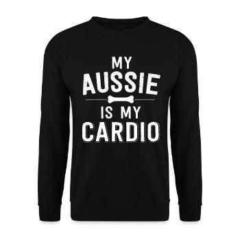 Mein Australier ist mein australischer Schäferhund Cardio - Unisex Pullover - Schwarz - Vorne - Alina (178cm) & Michal (187cm)