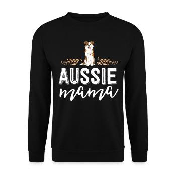Aussie Mama Dog Mom Shirt für australische Frauen - Unisex Pullover - Schwarz - Vorne - Alina (178cm) & Michal (187cm)