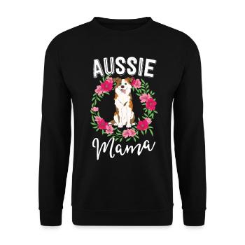Australische Mutter Australian Shepherd Gift Dog Lover - Unisex Pullover - Schwarz - Vorne - Alina (178cm) & Michal (187cm)