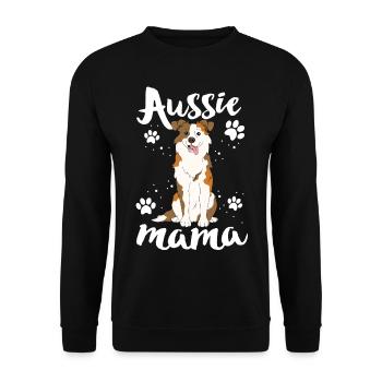 Hundemama-Hemd für Frauen-australischen Schäferhund - Unisex Pullover - Schwarz - Vorne - Alina (178cm) & Michal (187cm)