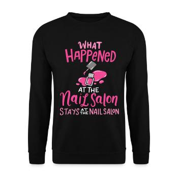 Nageldesignerin Naildesignerin Nägel Nagelstudio - Unisex Pullover - Schwarz - Vorne - Alina (178cm) & Michal (187cm)