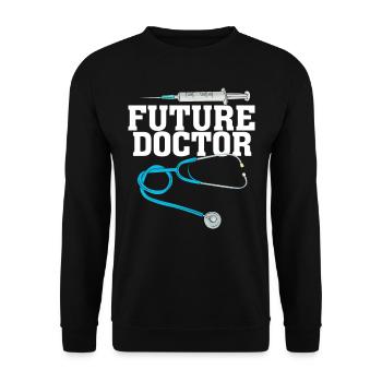 Future Doctor Future Doctor Doctor - Unisex Sweatshirt - black - Front - Alina (178cm) & Michal (187cm)