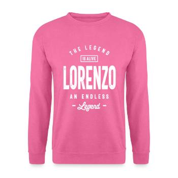 Lorenzo Personalized Name Birthday Gift - Unisex Sweatshirt - pink - Front