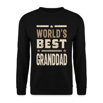 Mens World's Best Granddad Grandpa Gift - Unisex Sweatshirt - black - Front - Alina (178cm) & Michal (187cm)