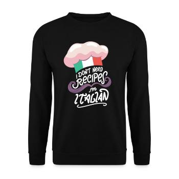 Cuisinier italien cuisine italienne Italie - Sweat-shirt Unisexe - noir - Devant - Alina (178cm) & Michal (187cm)