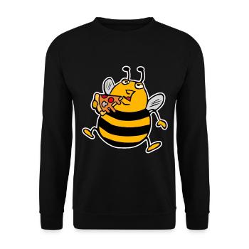 Big fat bee pizza - Unisex Sweatshirt - black - Front - Alina (178cm) & Michal (187cm)