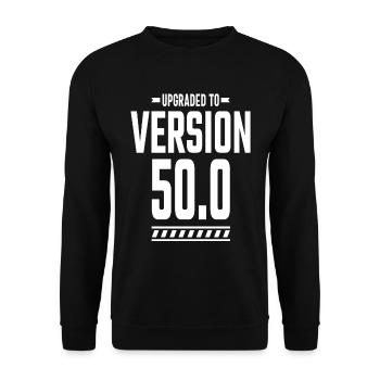 50-jähriges 50. Geburtstags-lustiges Geschenk - Unisex Pullover - Schwarz - Vorne - Alina (178cm) & Michal (187cm)