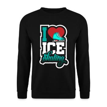 Patinage artistique Patinage artistique J'aime le patinage sur glace - Sweat-shirt Unisexe - noir - Devant - Alina (178cm) & Michal (187cm)