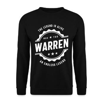 Warren Personalized Name Birthday Gift - Unisex Sweatshirt - black - Front - Alina (178cm) & Michal (187cm)