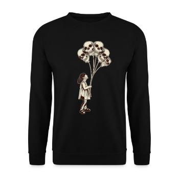 Fille avec des crânes de ballons de crâne - Sweat-shirt Unisexe - noir - Devant - Alina (178cm) & Michal (187cm)