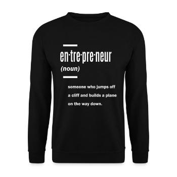 Définition de l’entrepreneur Idées de cadeaux - Sweat-shirt Unisexe - noir - Devant - Alina (178cm) & Michal (187cm)