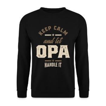 Mens garder le calme et laisser cadeau grand-père Opa - Sweat-shirt Unisexe - noir - Devant - Alina (178cm) & Michal (187cm)