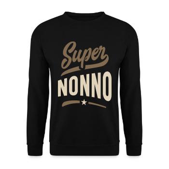 Cadeau de grand-père Super Nonno pour homme - Sweat-shirt Unisexe - noir - Devant - Alina (178cm) & Michal (187cm)