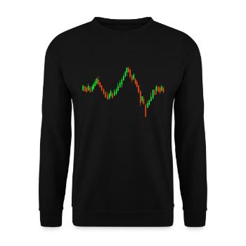 Stock Exchange - Stocks - Heartbeat - Unisex Sweatshirt - black - Front - Alina (178cm) & Michal (187cm)