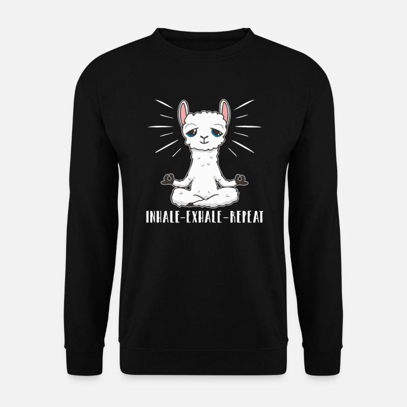 Einatmen - Ausatmen - Wiederholen - Unisex Pullover - Schwarz