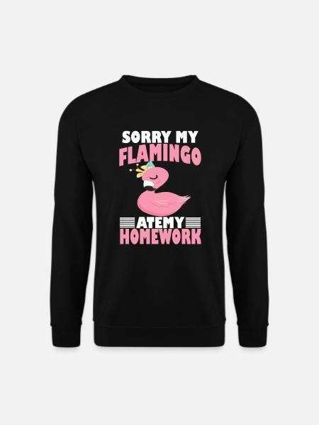 Flamingo hat meine Hausaufgaben gefresse - Unisex Pullover - Schwarz