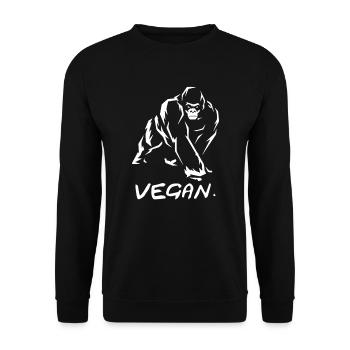 Vegan gorilla - Unisex Sweatshirt - black - Front - Alina (178cm) & Michal (187cm)