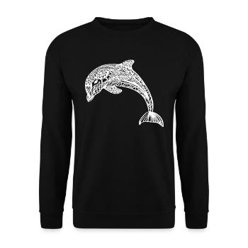 Delfin - Unisex Pullover - Schwarz - Vorne - Alina (178cm) & Michal (187cm)