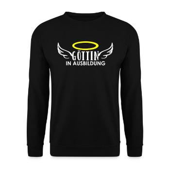 Göttin in Ausbildung - Unisex Pullover - Schwarz - Vorne - Alina (178cm) & Michal (187cm)