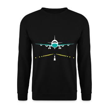 Flugzeug. - Unisex Pullover - Schwarz - Vorne - Alina (178cm) & Michal (187cm)