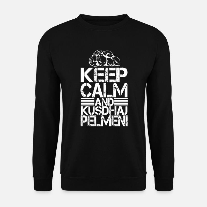 Keep calm and eat Pelmeni - Unisex Pullover - Schwarz
