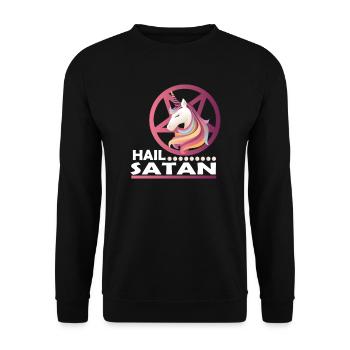 Hail Satan - Unisex Sweatshirt - black - Front - Alina (178cm) & Michal (187cm)