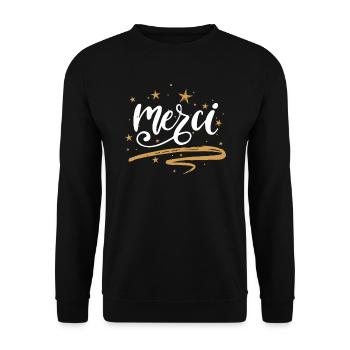 Paris Merci France - Unisex Sweatshirt - black - Front - Alina (178cm) & Michal (187cm)