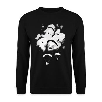 Gleitschirm - Unisex Pullover - Schwarz - Vorne - Alina (178cm) & Michal (187cm)