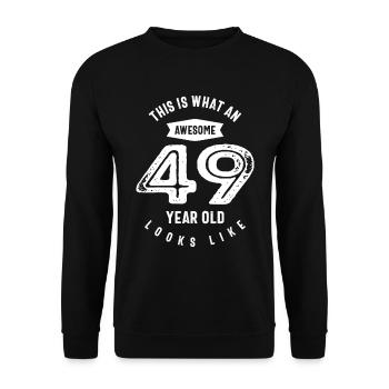 49 Jahre49 Jahre altes Geschenk | 49. Geburtstagsgeschenkidee - Unisex Pullover - Schwarz - Vorne - Alina (178cm) & Michal (187cm)