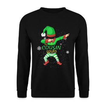 Cousin Squad Elf Familie Matching - Unisex Pullover - Schwarz - Vorne - Alina (178cm) & Michal (187cm)