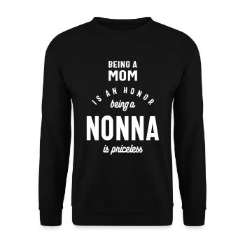 Les femmes étant une nonna est un cadeau inestimable - Sweat-shirt Unisexe - noir - Devant - Alina (178cm) & Michal (187cm)