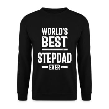 Geschenk Bester Stiefvater aller Zeiten | Stiefvater Geschenk - Unisex Pullover - Schwarz - Vorne - Alina (178cm) & Michal (187cm)