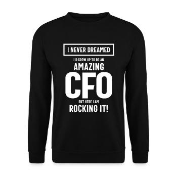 Erstaunliches CFO Job Title Geschenk - Unisex Pullover - Schwarz - Vorne - Alina (178cm) & Michal (187cm)