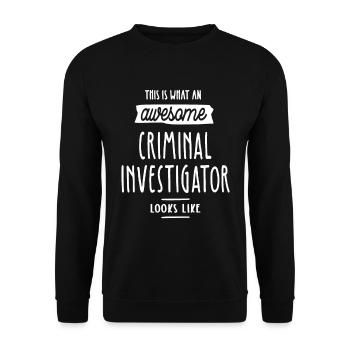 Criminal Investigator Job Title Gift - Unisex Sweatshirt - black - Front - Alina (178cm) & Michal (187cm)