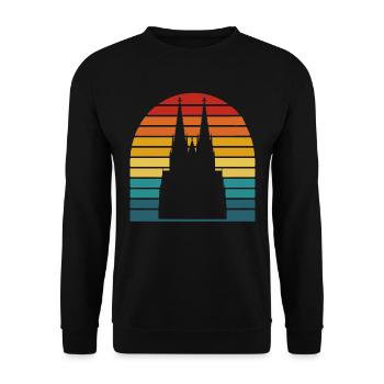 Cathédrale de Cologne Retro Vintage Kölsch Kölner - Sweat-shirt Unisexe - noir - Devant - Alina (178cm) & Michal (187cm)
