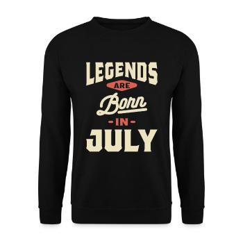 Les légendes sont nées en juillet - cadeau d'anniversaire de juillet - Sweat-shirt Unisexe - noir - Devant - Alina (178cm) & Michal (187cm)