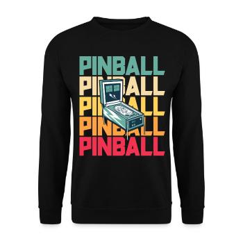 Pinball Shirt Retro Vintage Arcade Shirt Pinball - Unisex Sweatshirt - black - Front - Alina (178cm) & Michal (187cm)