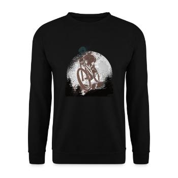 Mountain biking mountain bike gift idea moon - Unisex Sweatshirt - black - Front - Alina (178cm) & Michal (187cm)