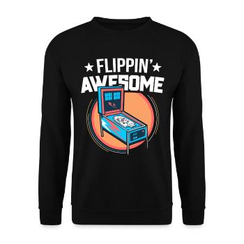 Flipball Chemise pour hommes Flippin ' Awesome Flipping - Sweat-shirt Unisexe - noir - Devant - Alina (178cm) & Michal (187cm)