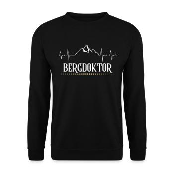 Bergdoktor Pulsschlag Berg Geschenkidee - Unisex Pullover - Schwarz - Vorne - Alina (178cm) & Michal (187cm)