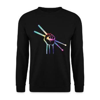 Drum sticks musique de batteur basse - Sweat-shirt Unisexe - noir - Devant - Alina (178cm) & Michal (187cm)