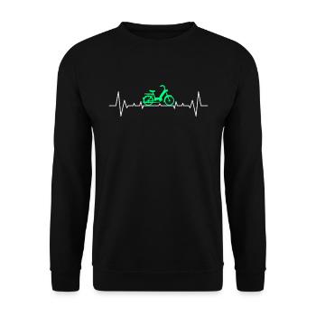 Moped driver ECG with moped Töffli gift - Unisex Sweatshirt - black - Front - Alina (178cm) & Michal (187cm)