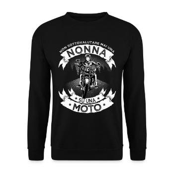 Chemise par Nonna su una moto Donna Nonna - Sweat-shirt Unisexe - noir - Devant - Alina (178cm) & Michal (187cm)