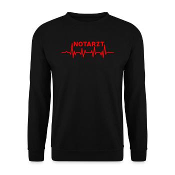 Emergency Doctor Paramedic Heartbeat Emergency - Unisex Sweatshirt - black - Front - Alina (178cm) & Michal (187cm)