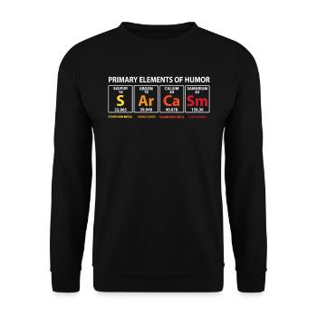 Tableau périodique des éléments drôles d'humour - Sweat-shirt Unisexe - noir - Devant - Alina (178cm) & Michal (187cm)