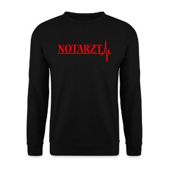 Notarzt Herzschlag Erste Hilfe Rettung - Unisex Pullover - Schwarz - Vorne - Alina (178cm) & Michal (187cm)